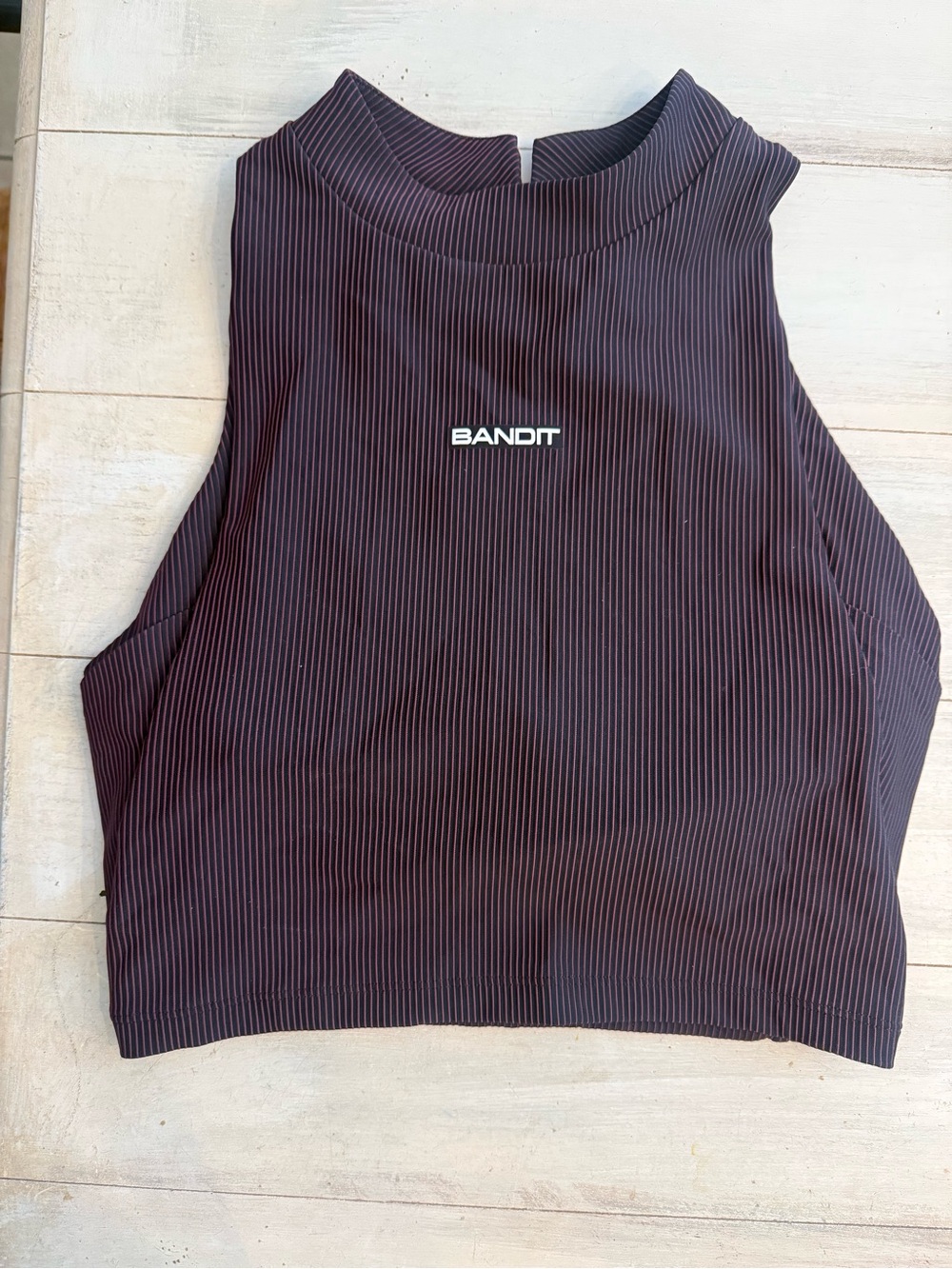 Bandit Running 
Women's Black Ribbed High-Neck Crop Top